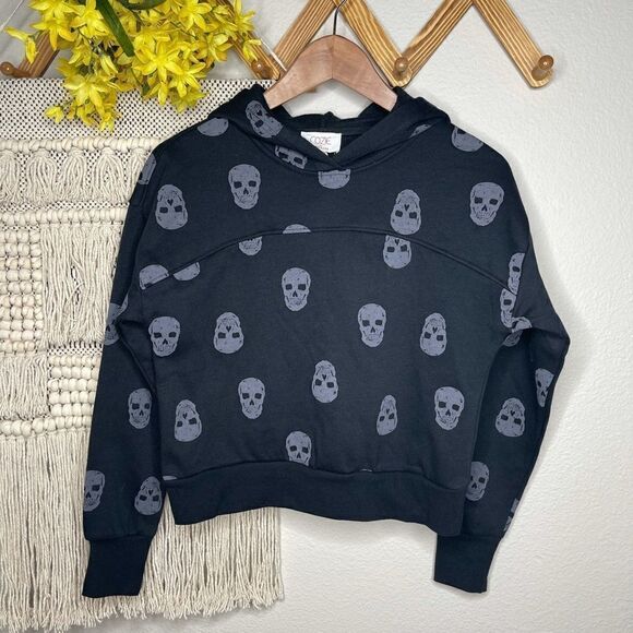 Cozie Black Skull Print Hoodie - Picture 1 of 5